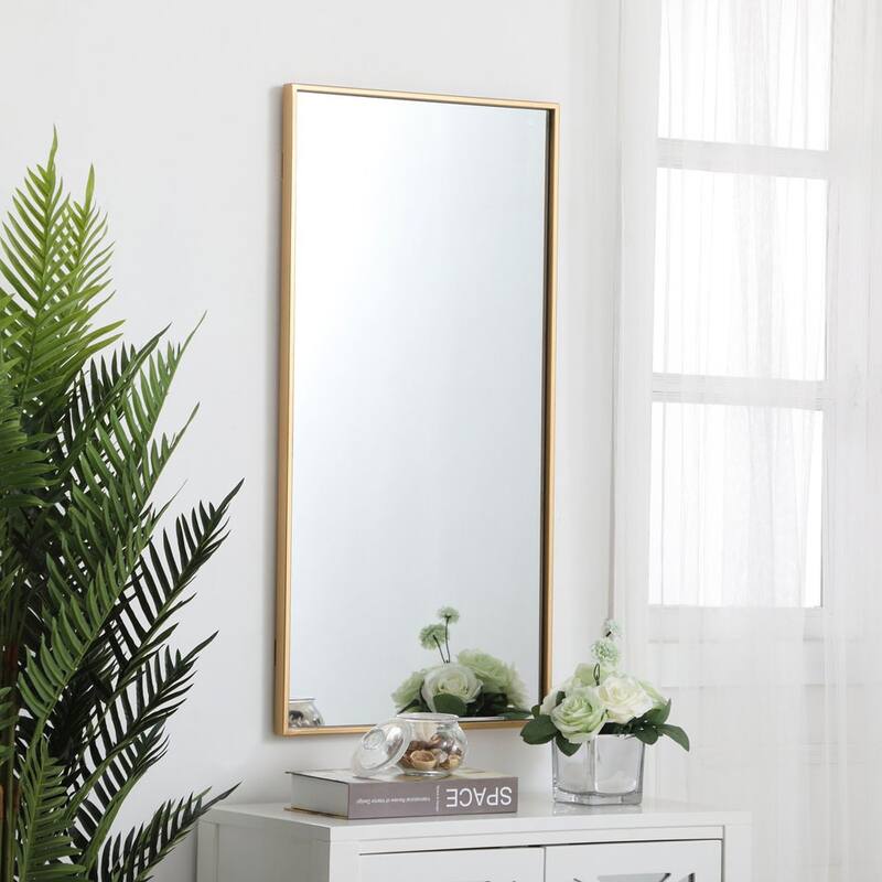 Elegant Lighting Eternity 18" x 36" Rectangular Beveled Metal Framed