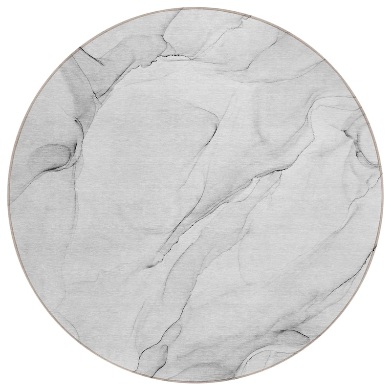 Machine Washable Indoor/ Outdoor Abstract Watercolor Chantille Rug