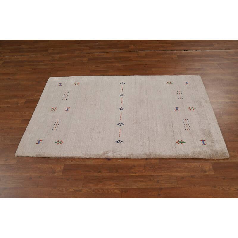 Tribal Gabbeh Indian Foyer Rug Handmade Silk Carpet - 3'0"x 5'0"
