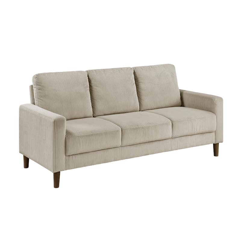 Modern Contemporary Taupe Corduroy Upholstered Sofa Comfortable Cushion Solid Wood Living Room Furniture 1pc