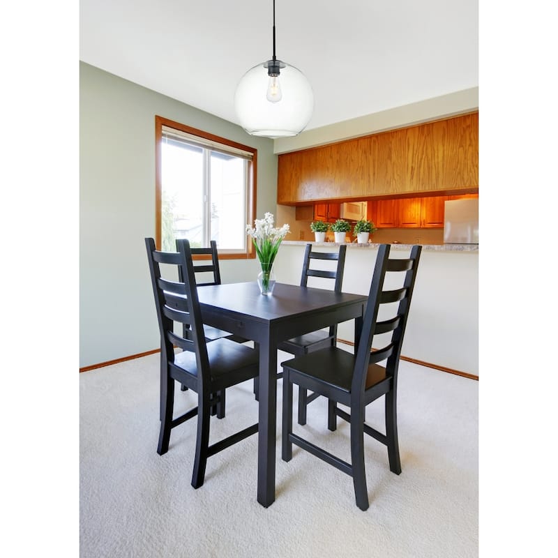 1-Light 12-inch Clear Glass Pendant