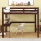 preview thumbnail 17 of 47, Pine Wood Loft Bed Frame with Built-in Desk, Kids Bed with Ladder & Guard Rails for Kids and Teens
