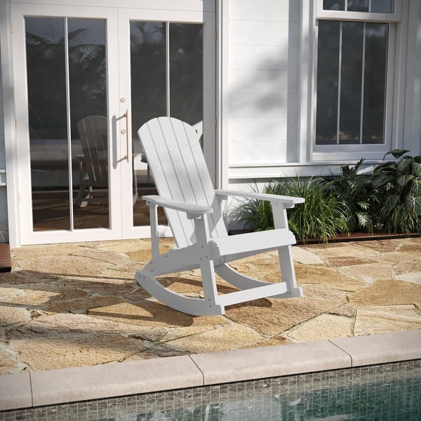 Adirondack Style Poly Resin Wood Rocking Chair for Indoor/Outdoor