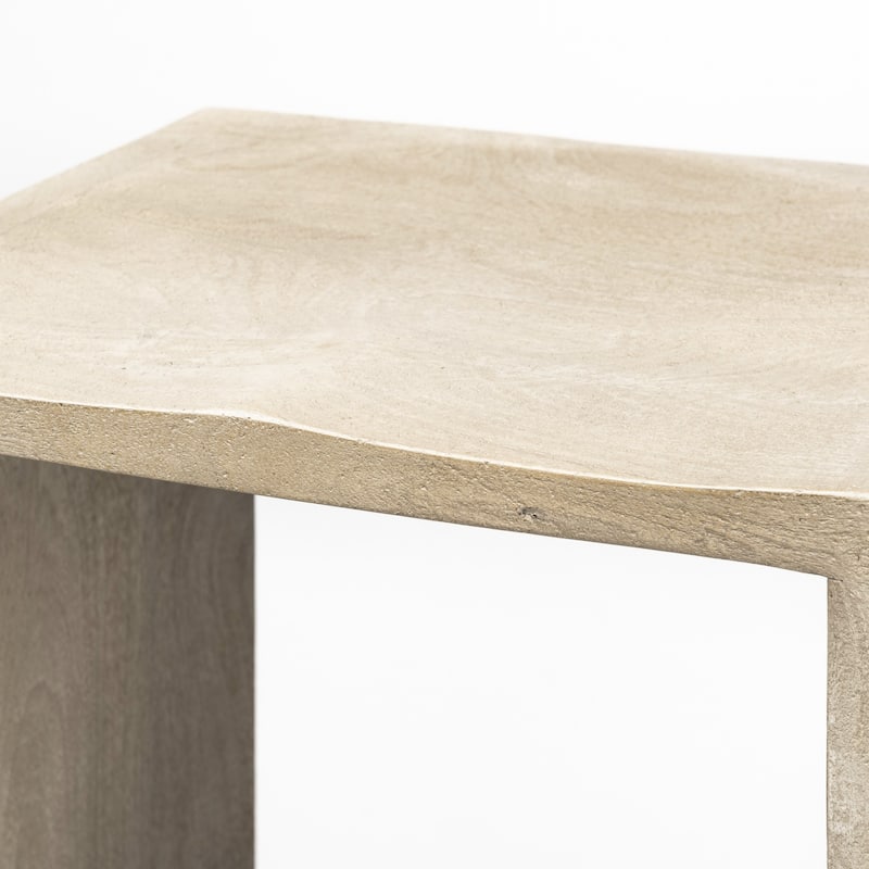 Mango Wood Backless Counter Height Bar Chair with Footrest