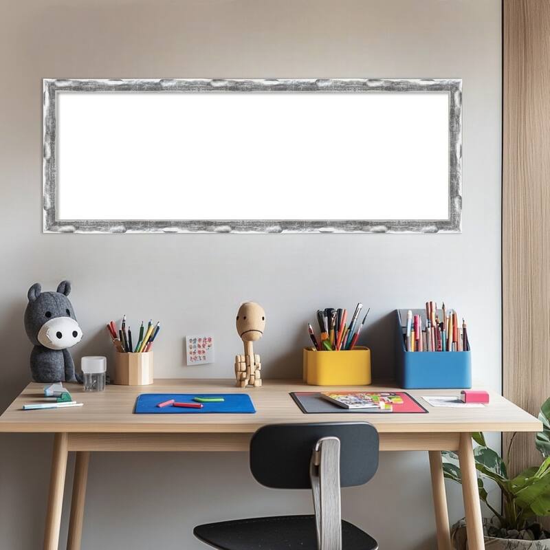 Amanti Art Scratched Wave Chrome Framed Dry Erase Magnetic Board