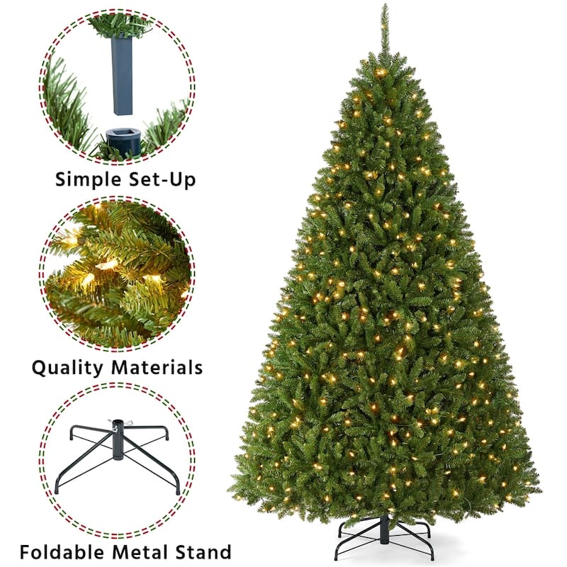 Yaheetech Premium Pre-Lit Douglas Full Fir Thick Spruce Christmas Tree