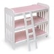 preview thumbnail 2 of 7, Badger Basket Triple Doll Bunk Bed with Ladder, Bedding, and Free Personalization Kit - Pink Gingham