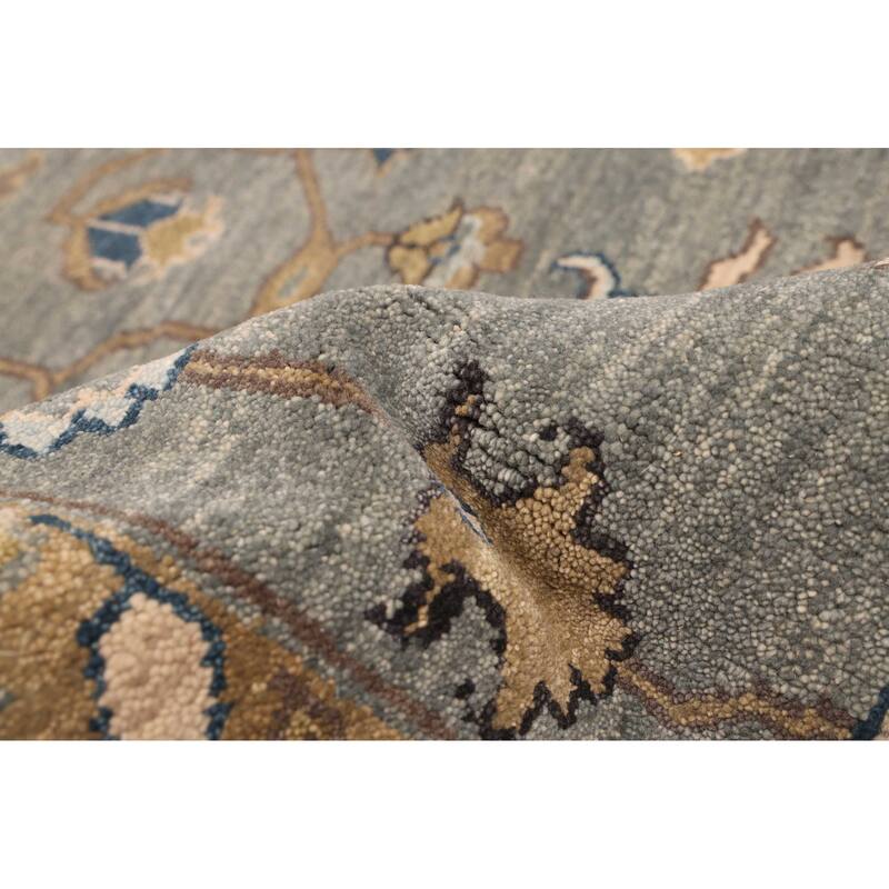 ECARPETGALLERY Hand-knotted Finest Agra Jaipur Teal Wool Rug - 9'5 x 13'2