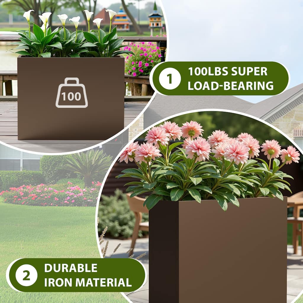 Dovelina Modern Tapered Metal Planter-Elevate Your Space, Indoors & Outdoors