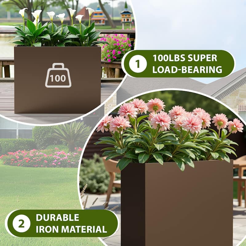 Dovelina Modern Tapered Metal Planter-Elevate Your Space, Indoors & Outdoors