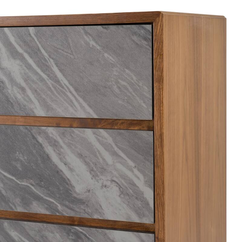 Nova Domus Metcalf Mid-Century Walnut & Grey Chest