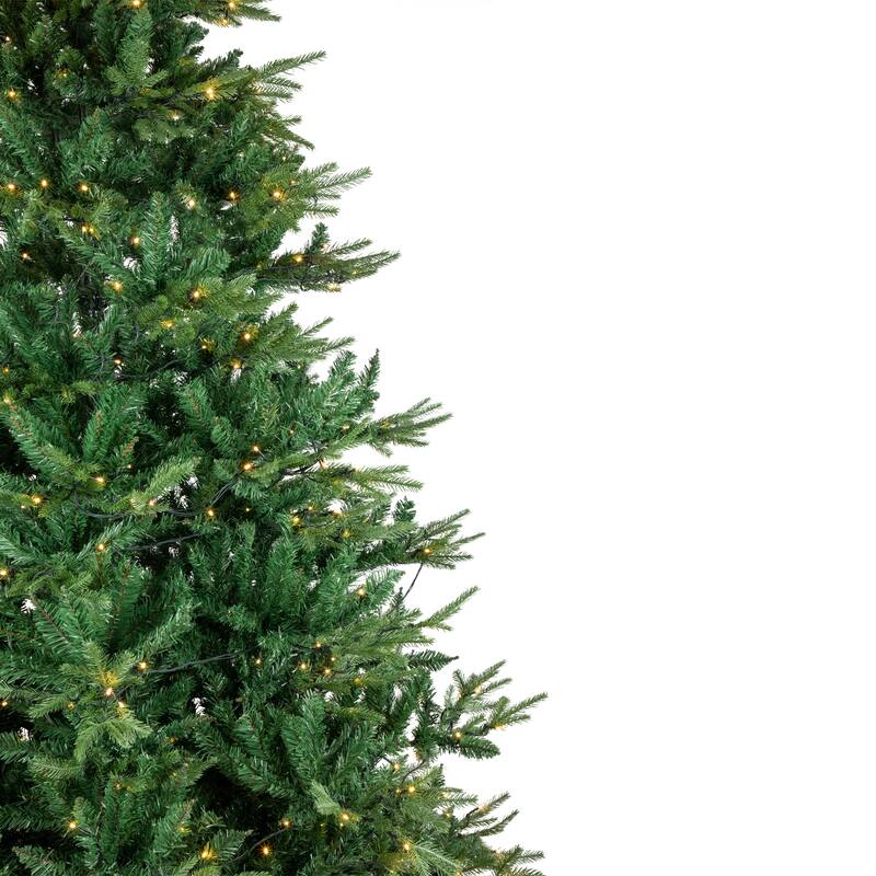 7.5' Juniper Pine Artificial Christmas Tree, Warm White LED Lights - 7.5 Foot