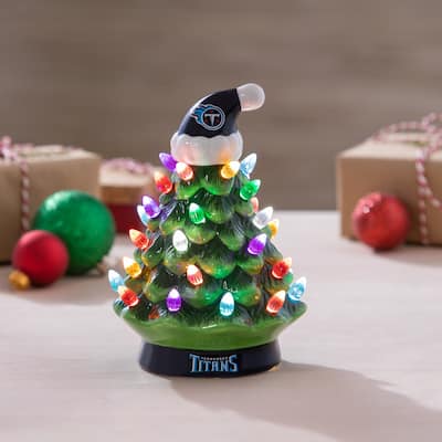 8" LED Ceramic Tabletop Christmas Tree, Tennessee Titans
