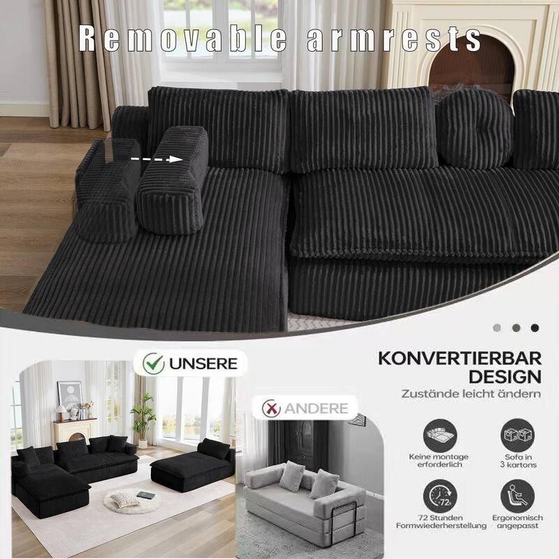 149" Oversized Sectional Couches U Shaped Modular sofa