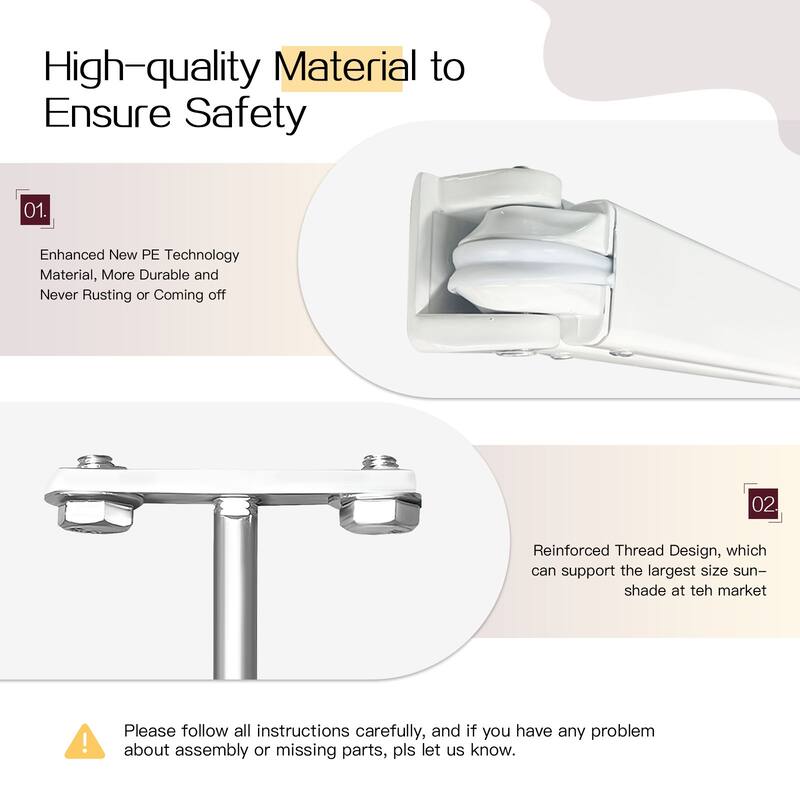 AECOJOY Manual Retractable Patio Awning Outdoor Sunshade Shelter (Cover Only)