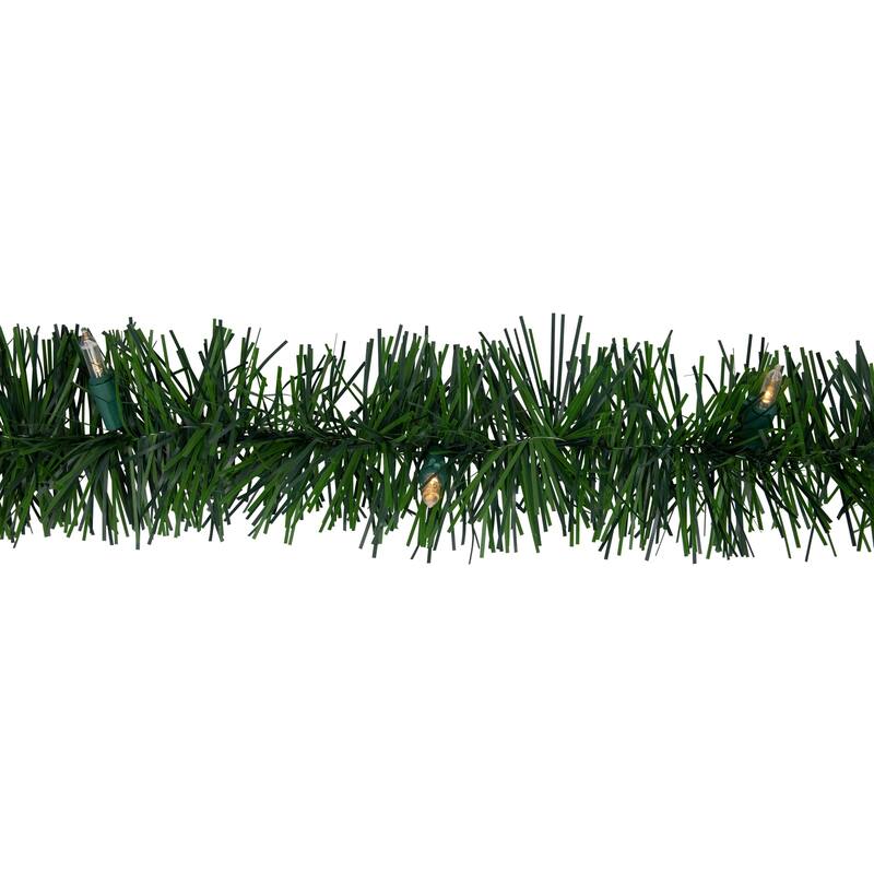 18' Pre-Lit Battery Operated Pine Artificial Christmas Garland - Warm White LED Lights