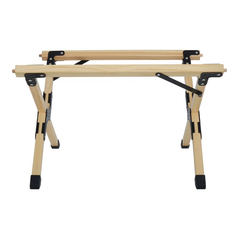 Portable Foldable Outdoor Picnic Table - Natural Beech Wood Camping Table with X-Frame Design -Small Sizes