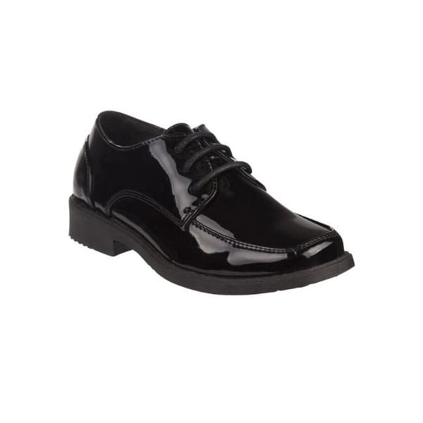 slide 2 of 10, Josmo Boys' Slip-On Classic Oxford Dress Shoes with Lace Up Closure Toddler 10 - Black Patent