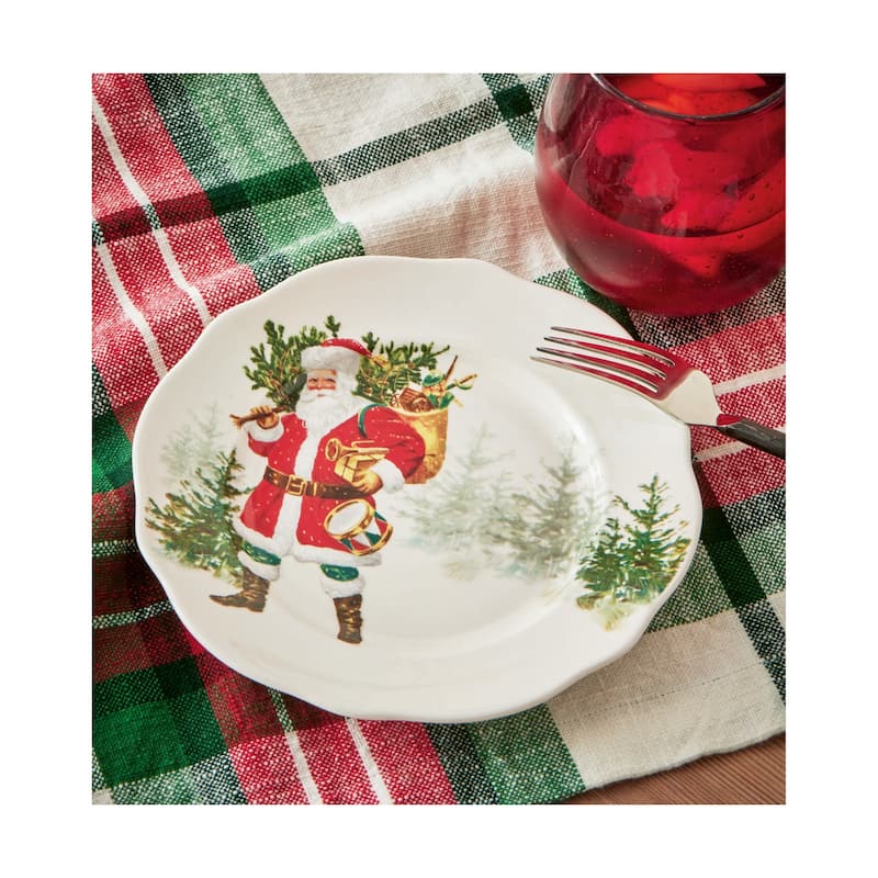 So This Is Christmas Appetizer Plate Multicolor Stoneware Dishwasher Safe 84 in H x 7 in L x 7 in W