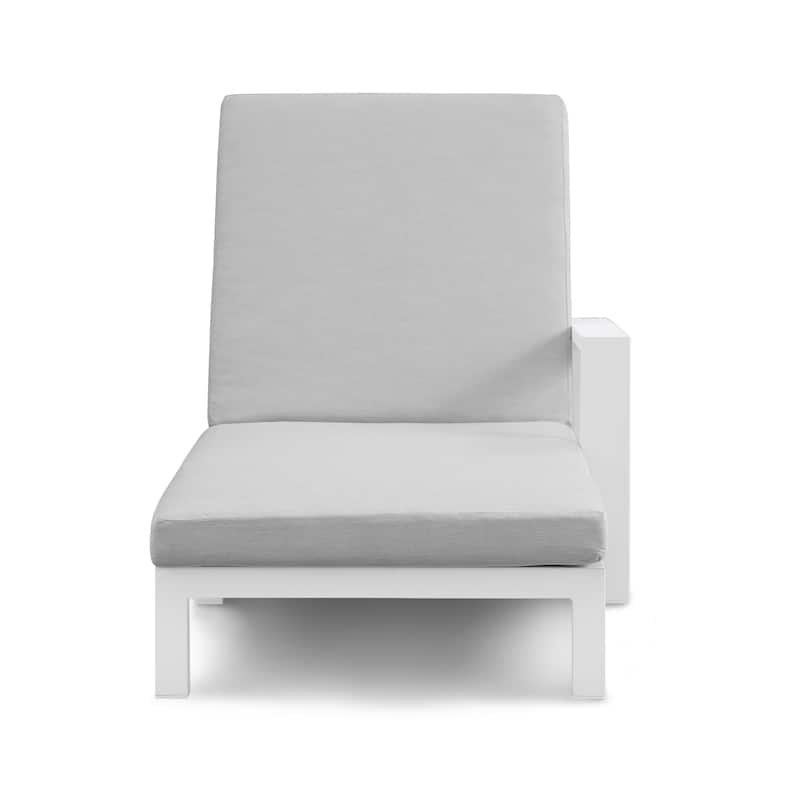 Benton Modern Aluminum Lounge Outdoor Double Chaise with Cushion