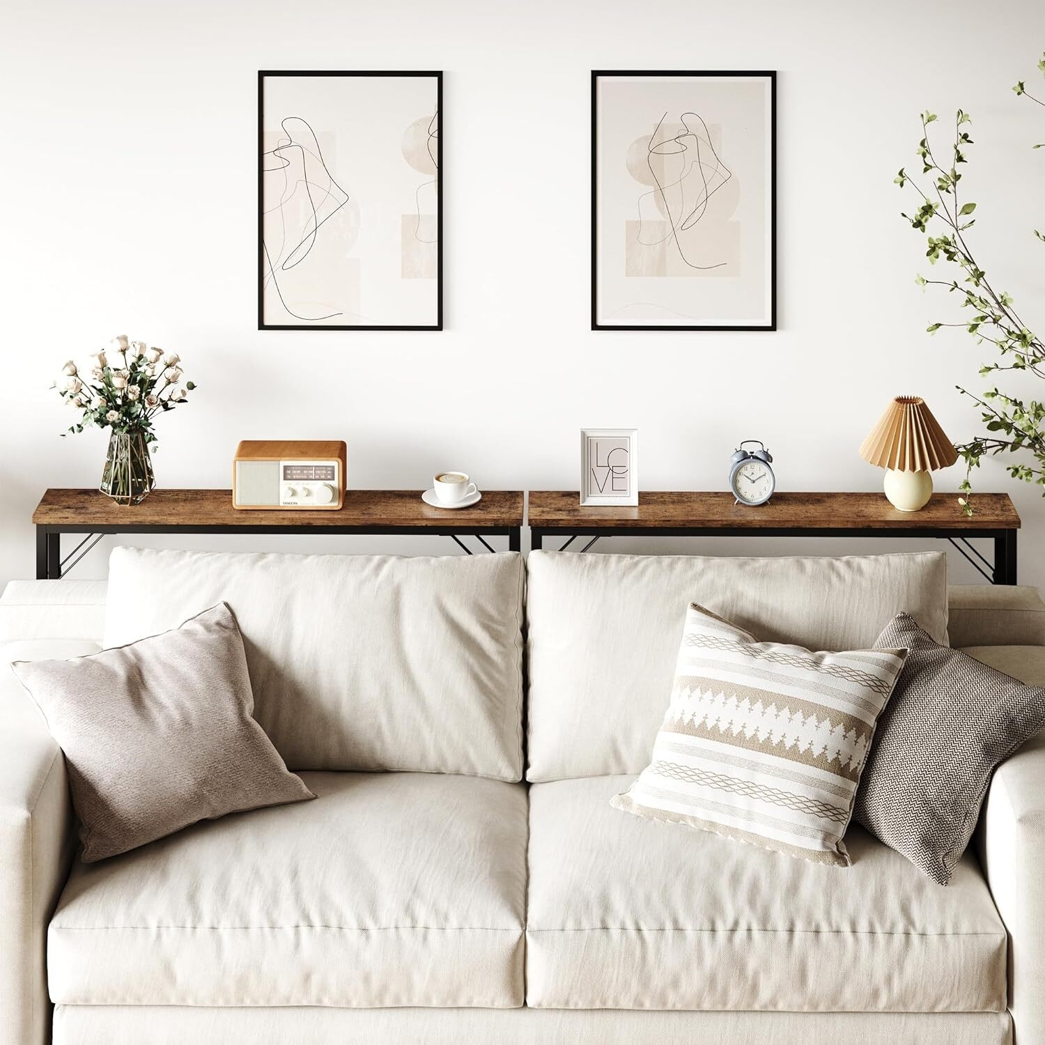 Thin table to online go behind couch