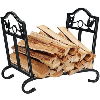 Gymax 18'' Firewood Log Rack Wood Lumber Storage Holder For Fireplace Stove Fire 