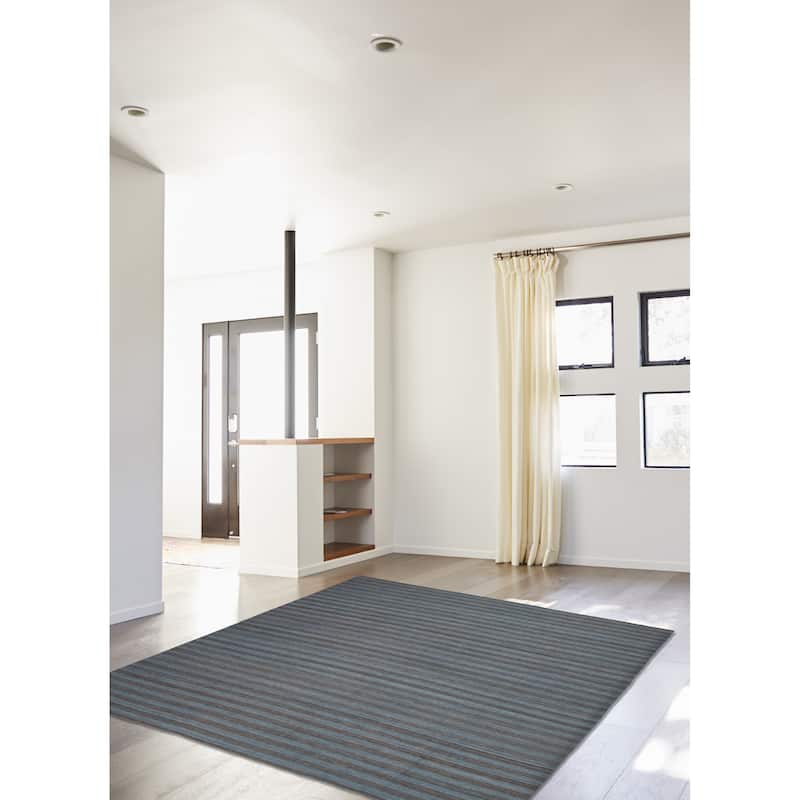 ECARPETGALLERY Flat-Weave Boho Blue Wool Kilim - 13'3 x 13'0