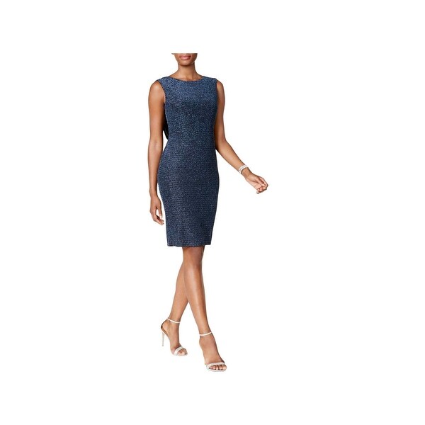 Jessica Howard Womens Cocktail Dress Metallic Sleeveless
