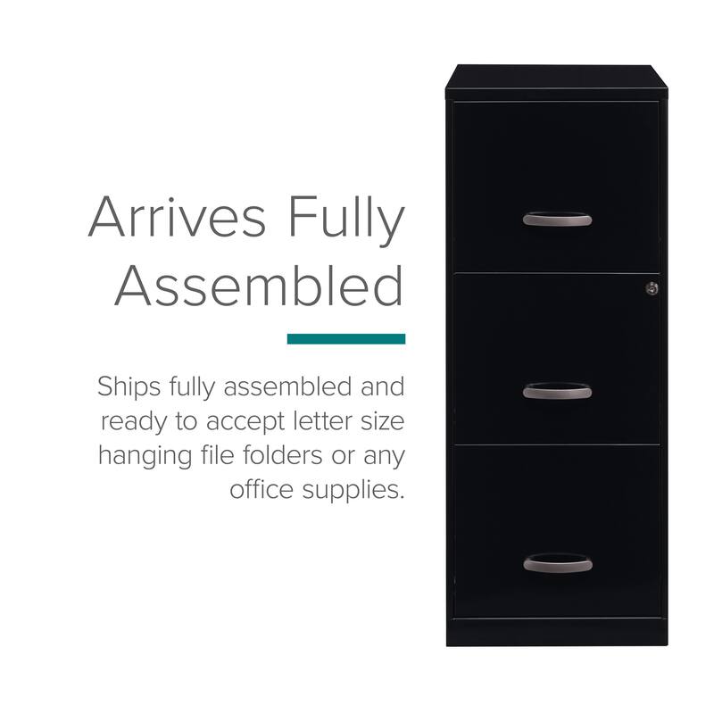 Space Solutions 3-drawer Black Steel File Cabinet