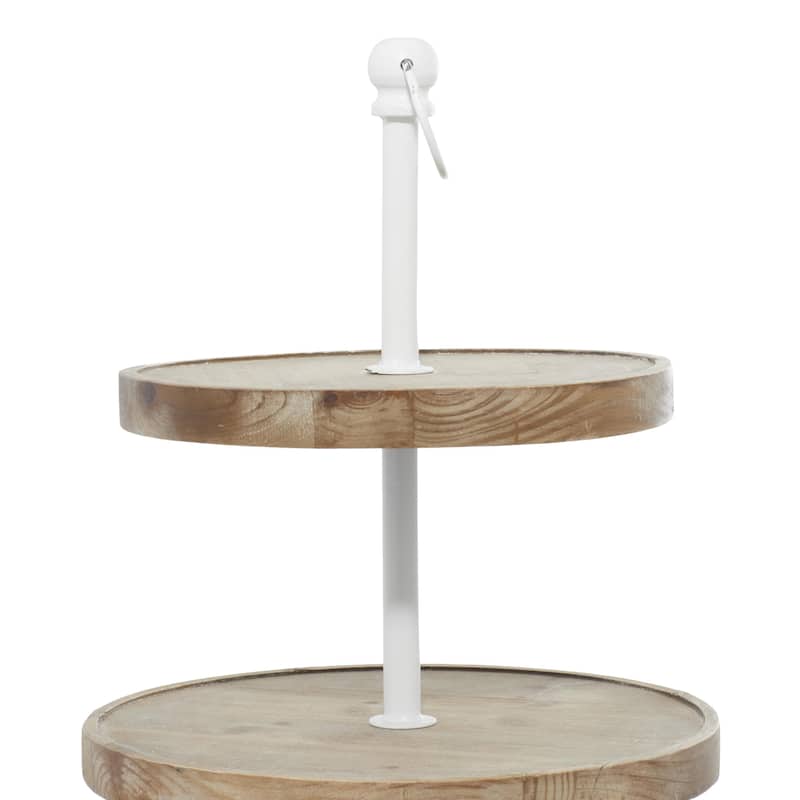 Wood Tiered Server - Brown - Roche River Decor - 16"W x 16"L x 29"H