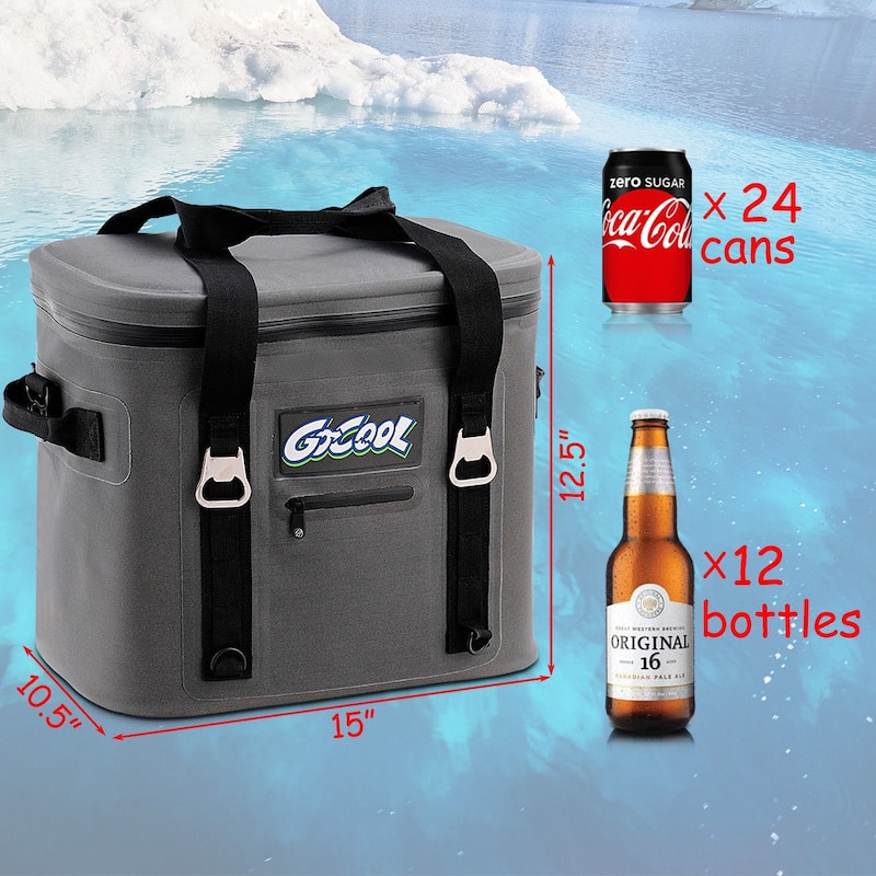Gymax Insulated Lunch Box Lunch Bag 24-Can Soft Cooler Bag