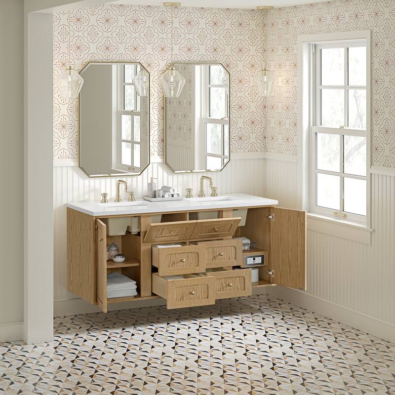 Laurent 60" Double Vanity, Light Natural Oak - 60D