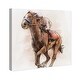 preview thumbnail 4 of 5, Wynwood Studio Canvas Animals Horseback Riding Brown and Cream White Farmhouse Wall Art Canvas Print