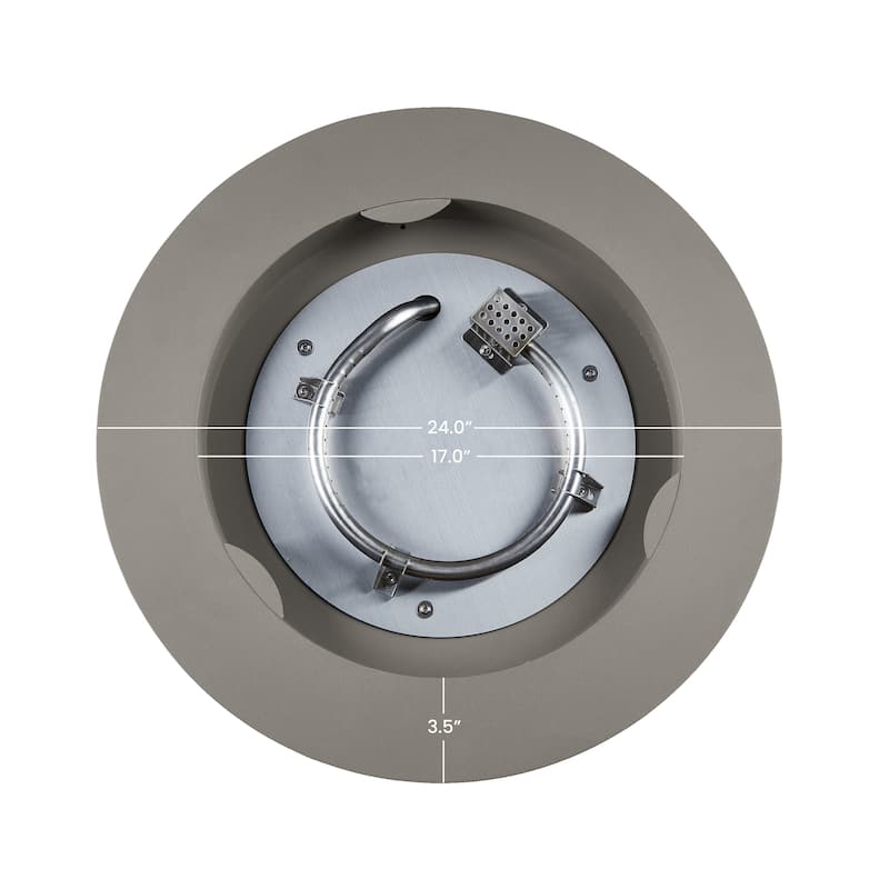Aegean 24" Round Propane Fire Table in Mist Gray by Real Flame