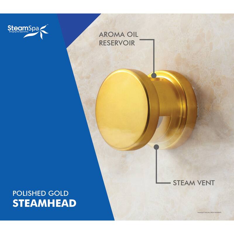 SteamSpa Royal 10.5 KW QuickStart Acu-Steam Touch Panel Bath Generator Package in Elegant Gold Finish