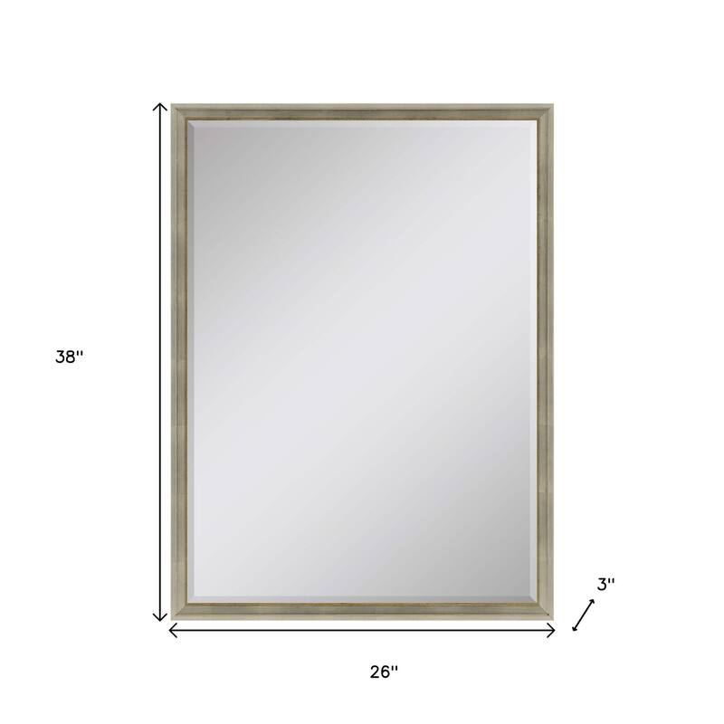 HomeRoots 38" Silver Wood Accent Mirror - 26.00 in. x 38.00 in. x 3.00 in.