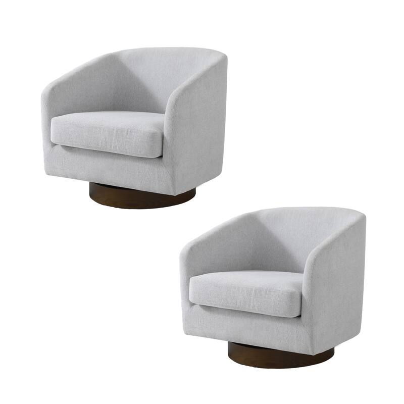 Modern Linen Chenille 360°Swivel Barrel Chair