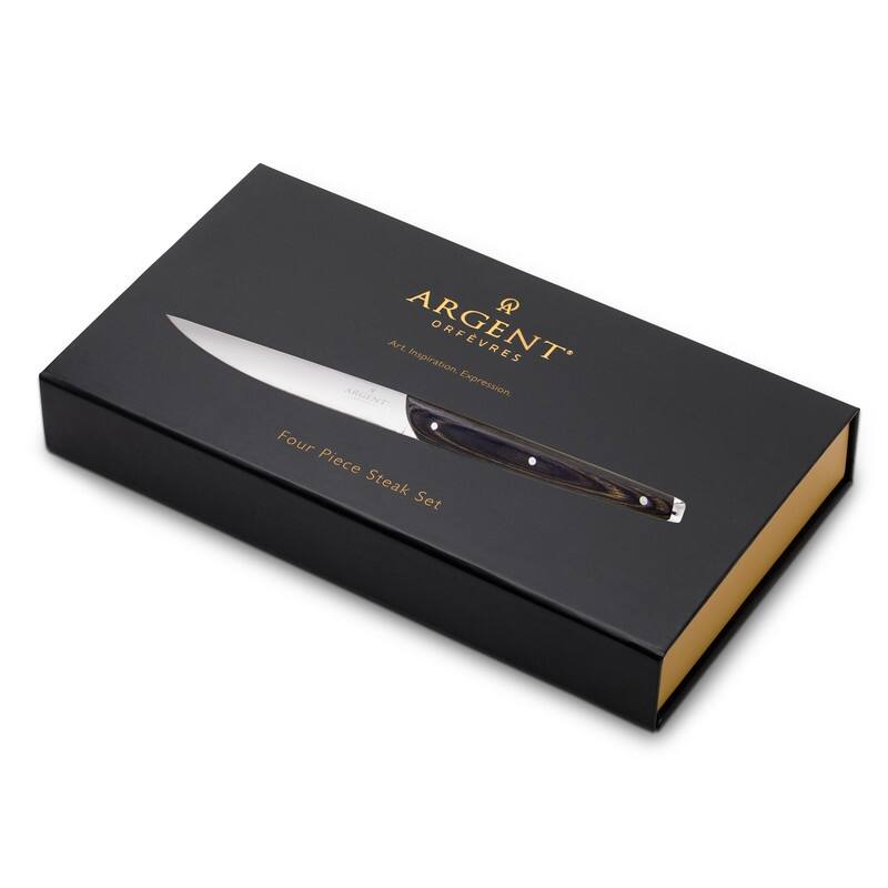 Argent Orfèvres™ Clevedon Pakkawood - 4 Piece Steak Knife Set, Forged, Triple Rivets