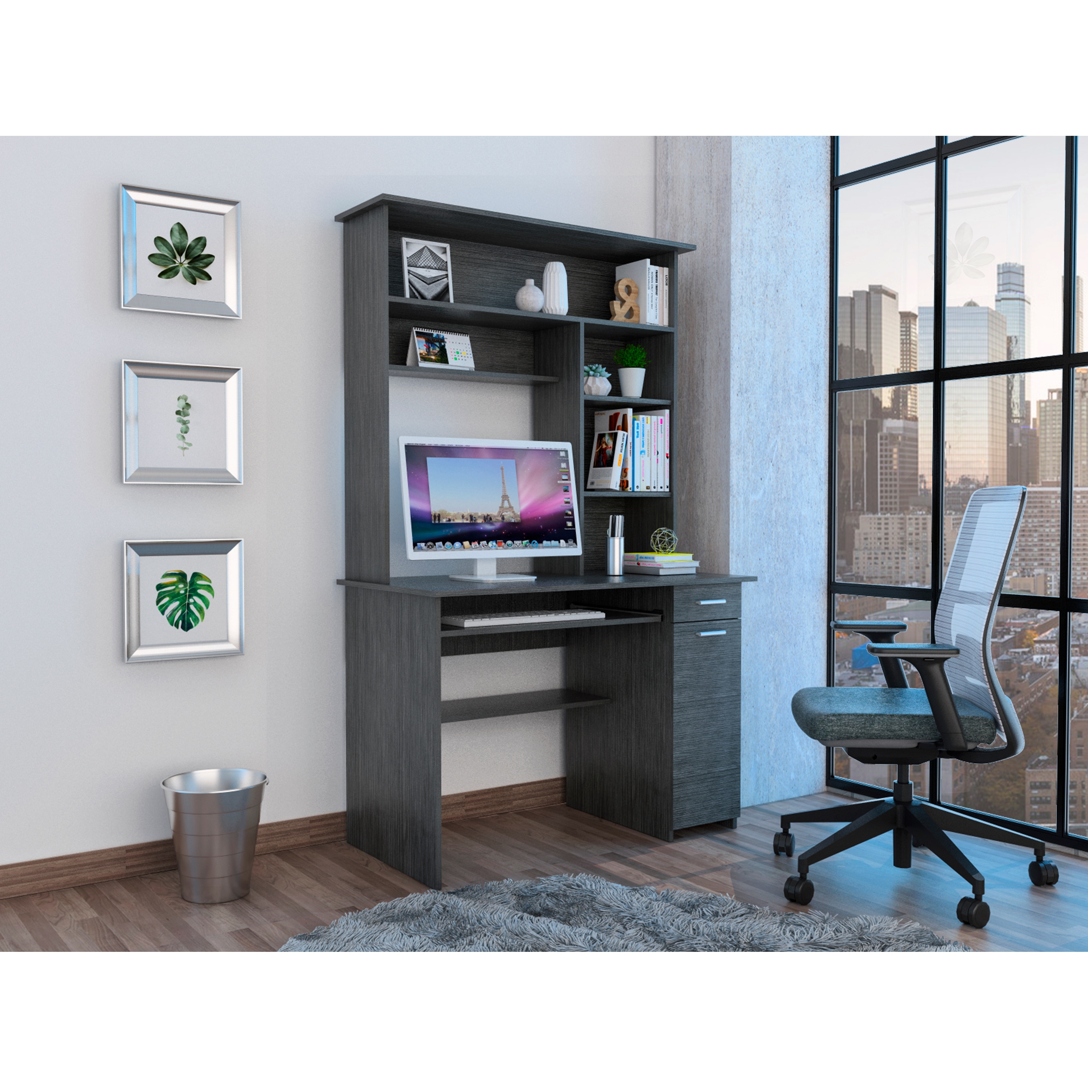 Hollins desk sales with hutch