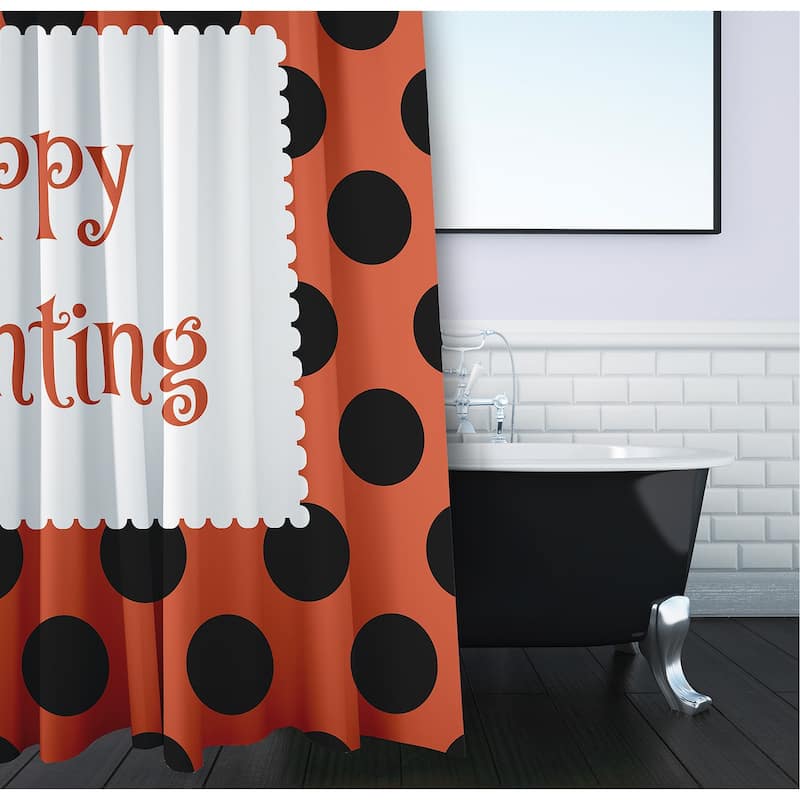 Halloween Happy Haunting Dots Shower Curtain