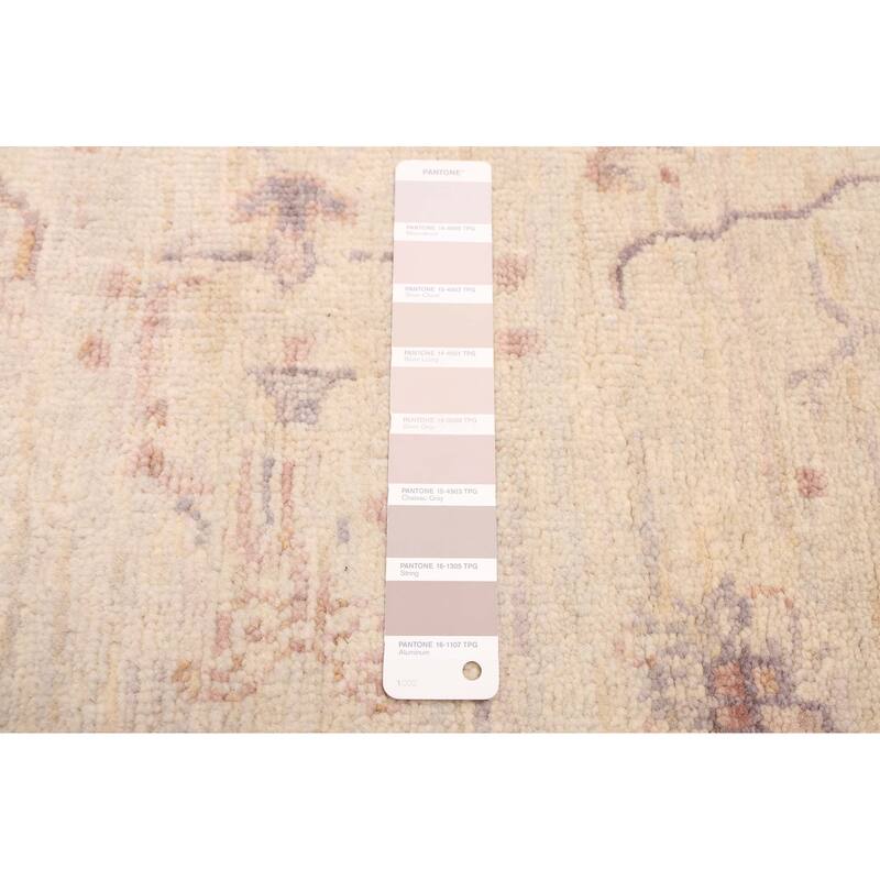 ECARPETGALLERY Hand-knotted Finest Oushak Light Grey Wool Rug - 3'9 x 5'11