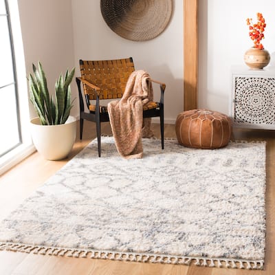SAFAVIEH Berber Fringe Shag Maryann Trellis Rug