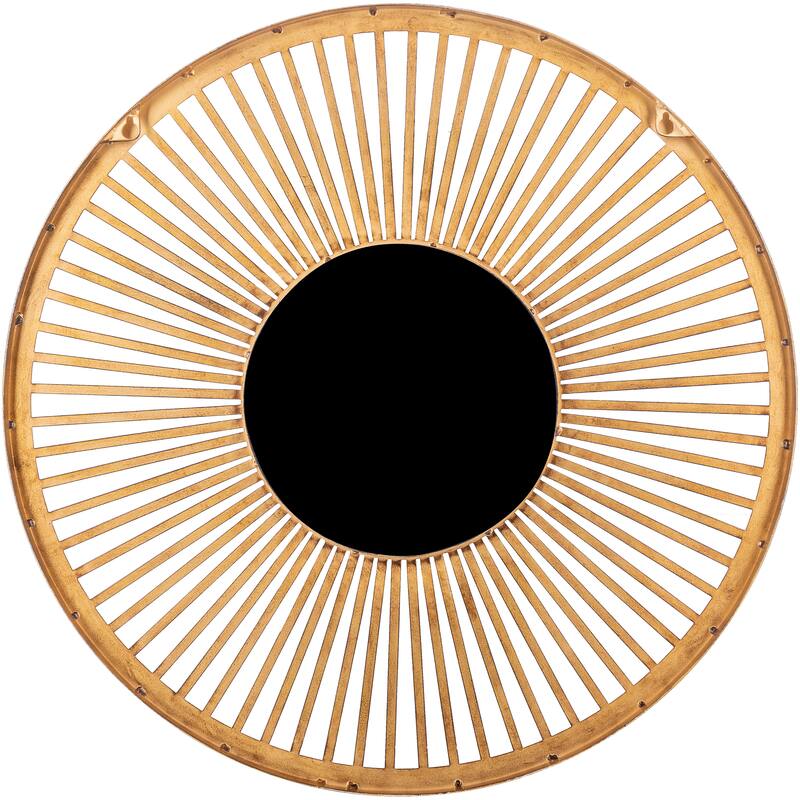 Idra Hand-Painted Gold Modern Mirror - 24"H x 24"W x 0.8"D