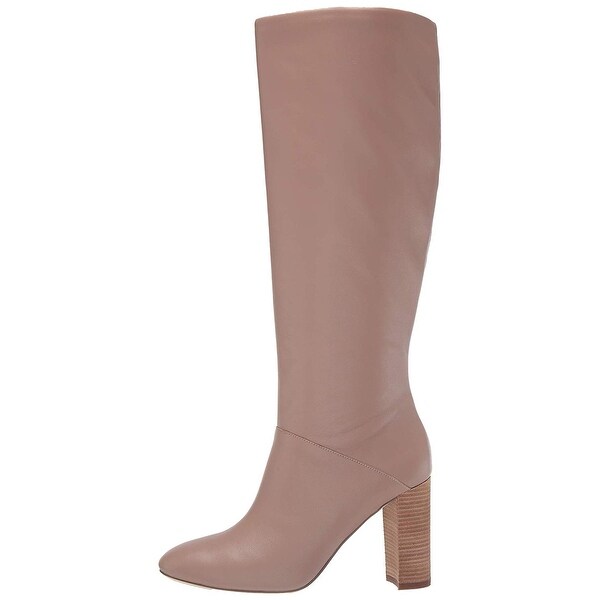 taupe mid calf boots