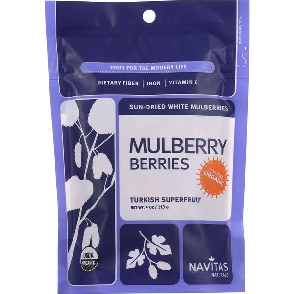 Navitas Naturals Mulberry Berries - Organic - Sun-Dried - 4 oz - case of 12