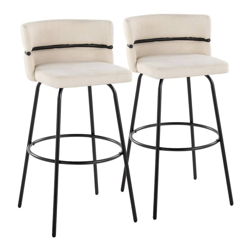 Silver Orchid Lena 30" Fixed-Height Bar Stool (Set of 2)