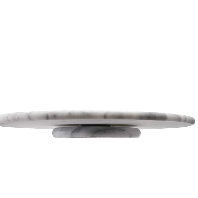 Creative Home White Marble 12" Lazy Susan, Rotating Serving Board