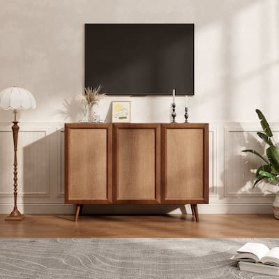Storage Farmhouse Tv Stand Accent Buffet Sideboard Cabinet