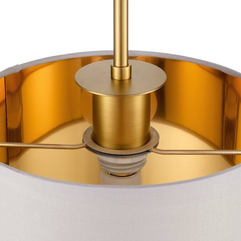 Modern Chandelier Dining Room Pendant Light Fixture Drum Fabric Shade