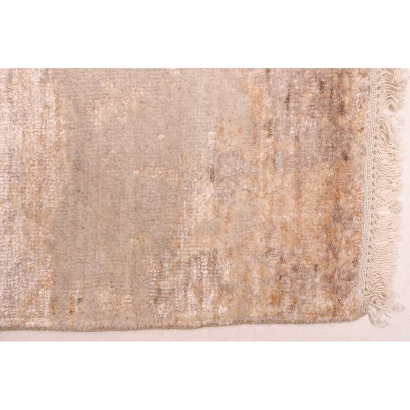 ECARPETGALLERY Hand-knotted Legacy Beige Silk, Wool Rug - 2'6 x 11'5